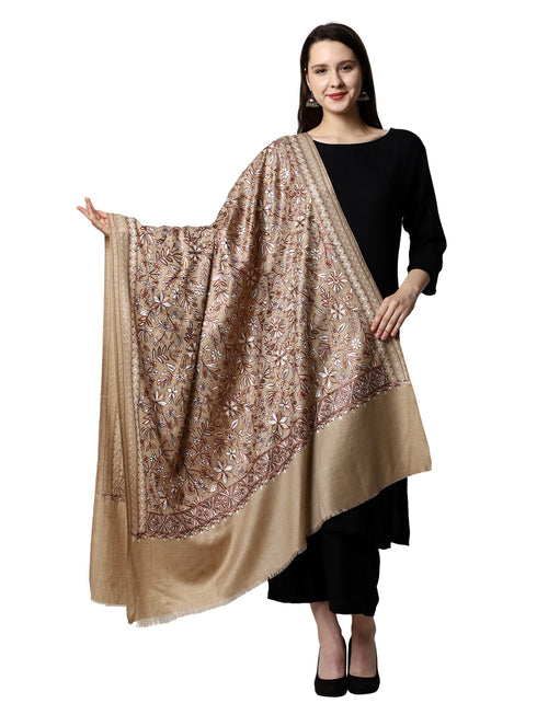 Women's Aari Embroidery Wool Shawl